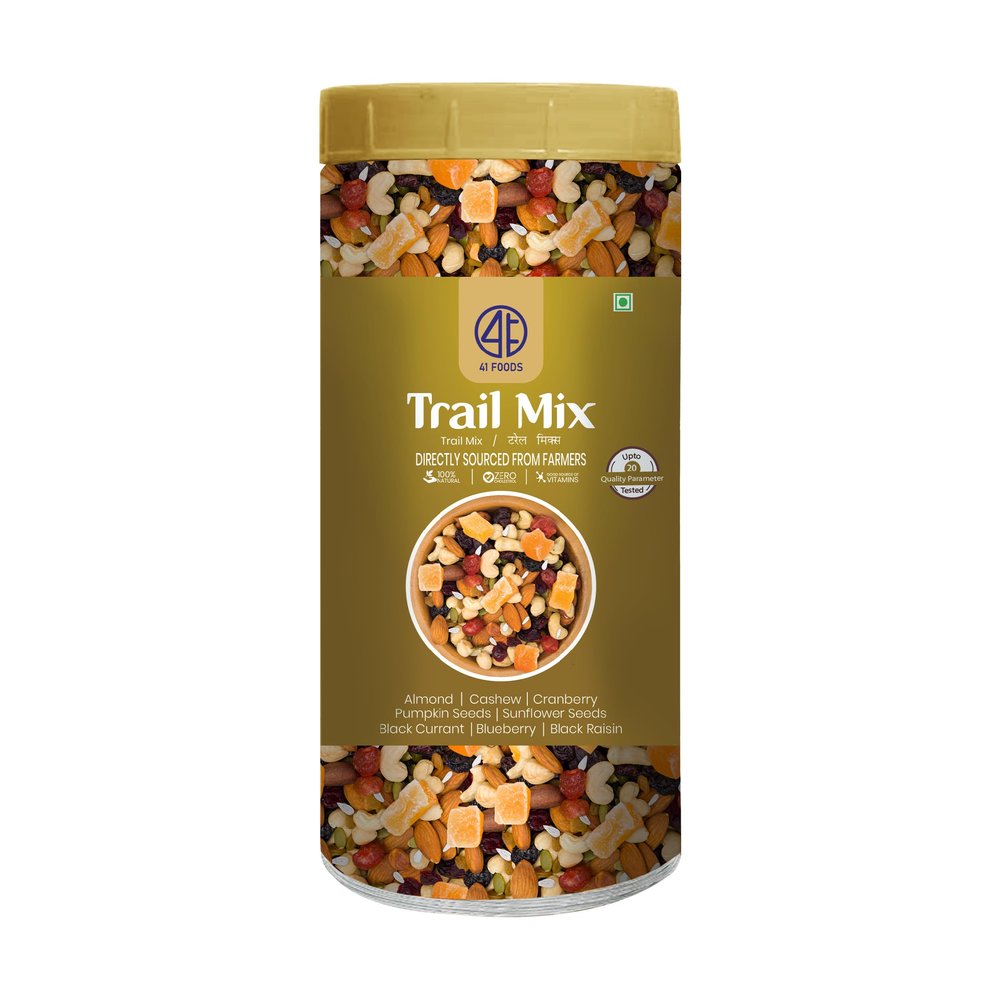 41 Foods Premium Trail Mix | Almonds, Cashews, Pumpkin Seeds, Sunflower Seeds, Raisins, Black Currant, Blueberry & Cranberry | 200g