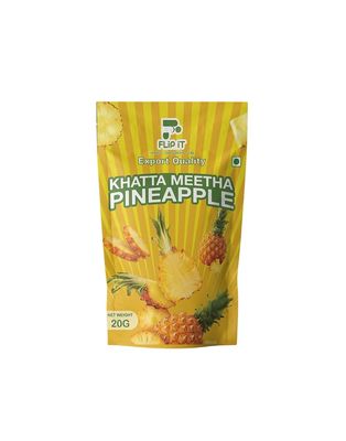 Flipit Khatta Meetha Pineapple Candy For Sweet And Tangy Flavor | Tropical Pineapple Taste With A Sour Twist | Juicy Flavored Treat With Bold Fruity And Zesty Experience