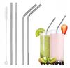CARTZILLA Generic Stainless Steel Drinking Straws, 8.5 Inch, 4 Pack with Cleaning Brush, Straight and Bent Design, BPA-Free, Dishwasher Safe view 1