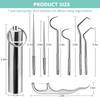 Cityza 7 in 1 Teeth Cleaning Tool Kit Portable Stainless Steel Dental Tools for Outdoor Camping, Travel Toothpicks Pocket Set with Holder view 3