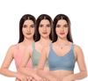 Aumflyengrie Womens Soft Cotton Non-Padded Wire-Free Everyday Bra Combo Comfortable Full Coverage Bras with Adjustable Straps Multicolor (Multicolor, 38, Pack of-3) view 1