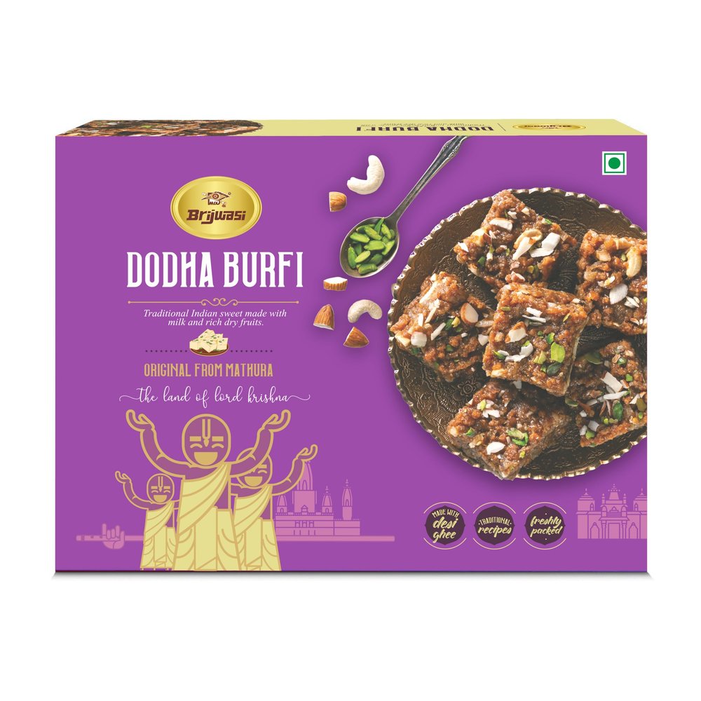 Brijwasi Dodha Burfi | Traditional Indian Sweet | Rich Milk & Dry Fruit Mithai | Gift for Festivals & Celebrations