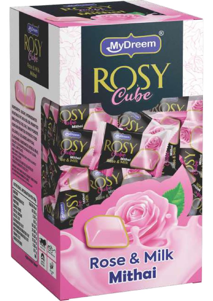 My Dreem Rosy Cube Box | Creamy Milk Toffee with Floral Twist | Sweet Snack for Kids & Adults Pack of 1