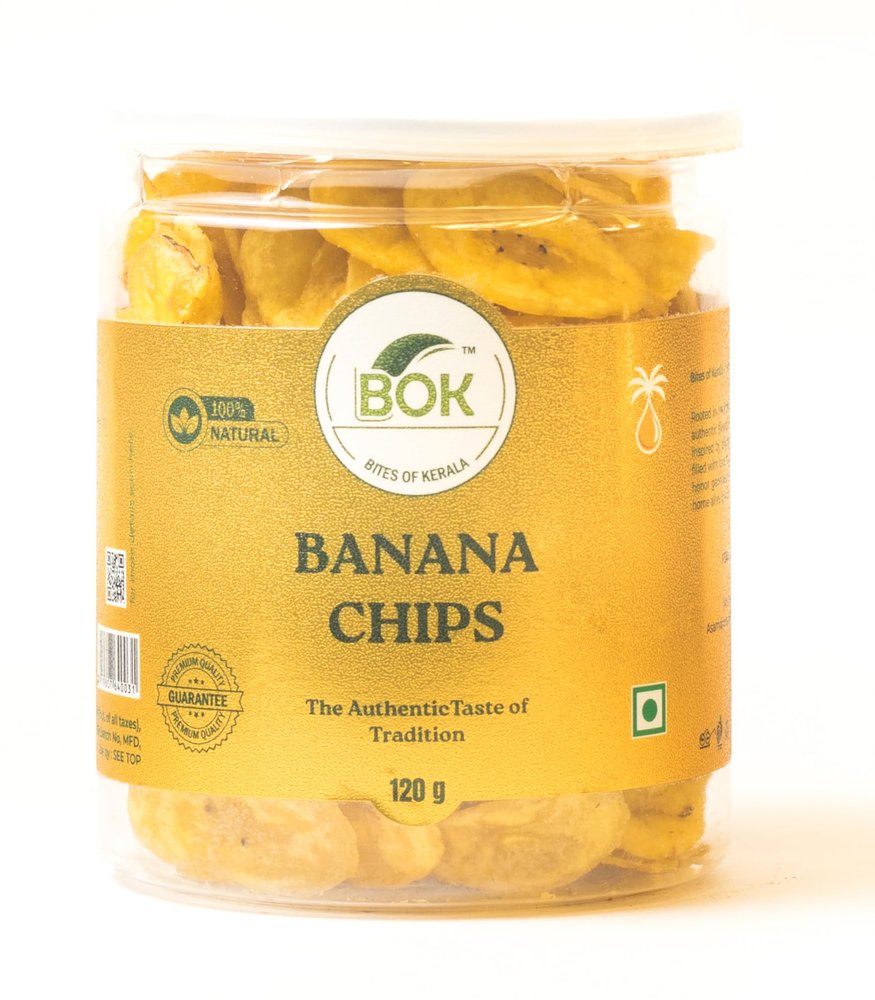 BOK Banana Chips, 100% Natural, Traditional Kerala Style, 120g (Palm oil)