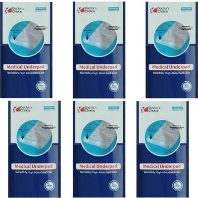 Doctors Choice Underpads (1 Sheet) Single Pack 90x60 Large Size for Adults Elders Patients Baby Bed. Leak Proof Urinary Incontinence Under Pads with 3D Gel Core Technology for Super Absorbency