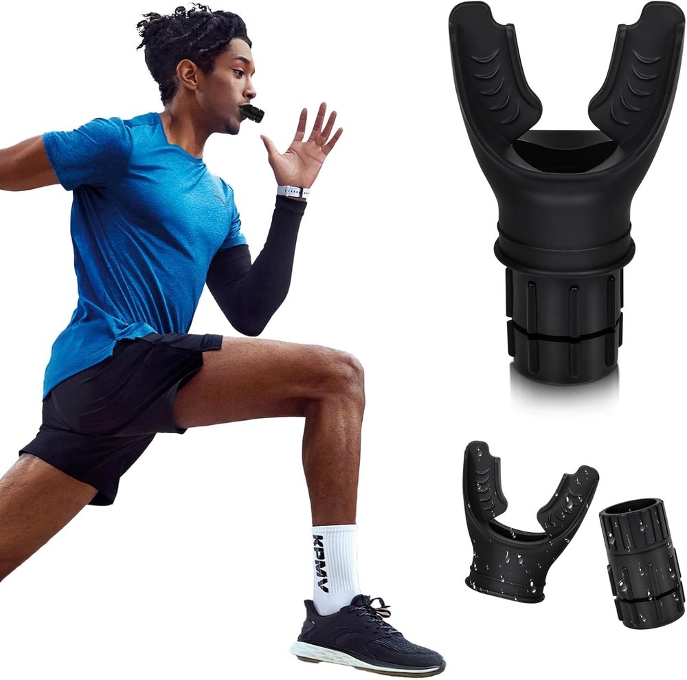 Linist Breathing Trainer, Portable Muscle Trainer, Exercise Trainer with Resistance Adjustable, Easy to Clean and Use, Improve Strength and Endurance