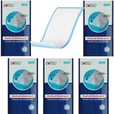 Doctors Choice 1 Single Sheet Pack Underpad 60X90 Large Size for Adults Elderly Patients Baby Bed. Super Absorbency, Leak Proof, Urinary Incontinence Under Pads with Advanced 3D Gel Core Technology