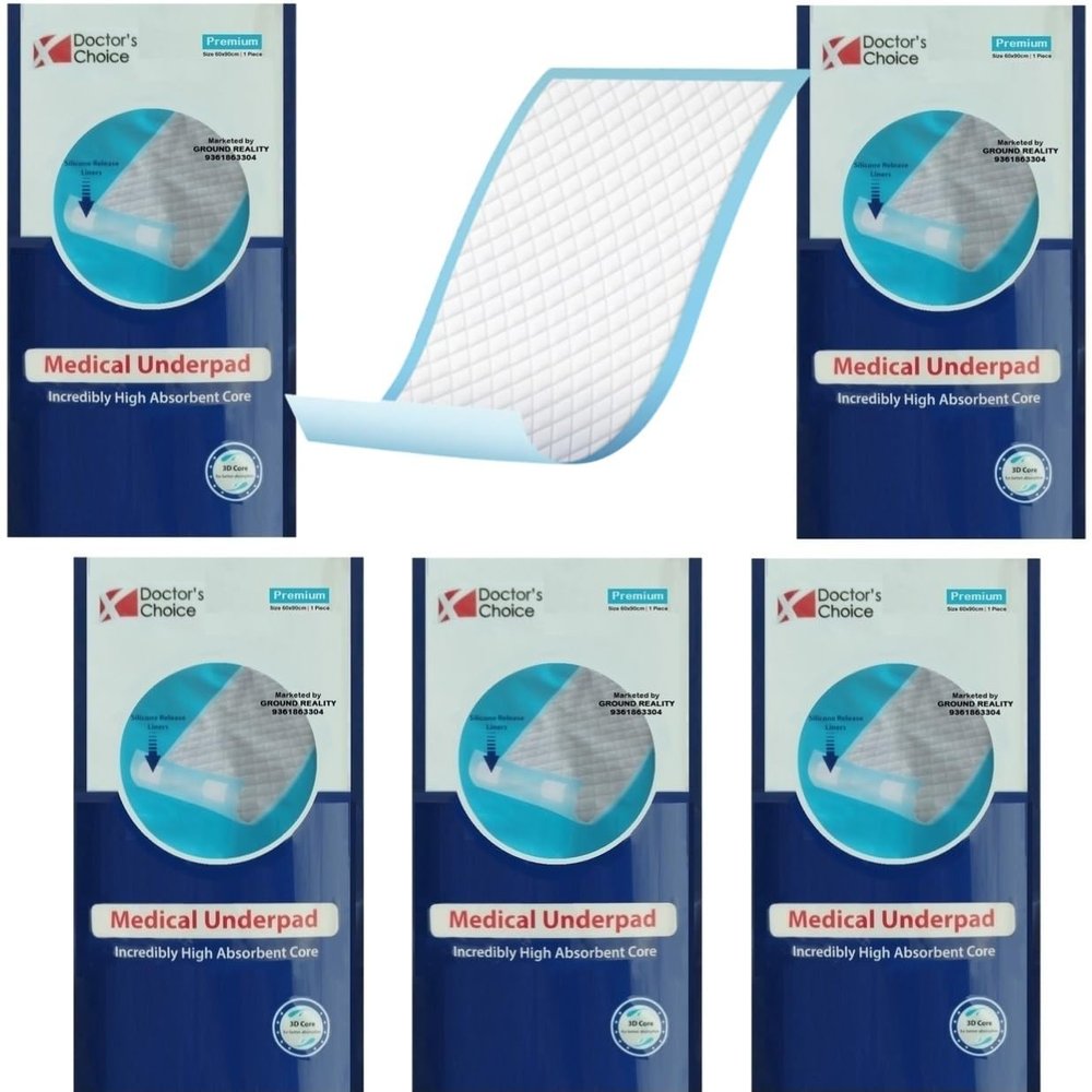 Doctors Choice 1 Single Sheet Pack Underpad 60X90 Large Size for Adults Elderly Patients Baby Bed. Super Absorbency, Leak Proof, Urinary Incontinence Under Pads with Advanced 3D Gel Core Technology