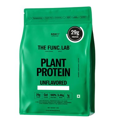 The Func. Lab Plant Protein for Men and Women Unflavored | 1 kg | 29g Protein per Scoop | Pea and Rice Blend | Vegan, SugarFree | 100% Clean Label, Gut Friendly, Vegetarian
