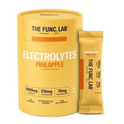 The Func. Lab Daily Electrolytes - Pineapple | 30 Sachets | Instant Hydration Powder with Sodium, Potassium, Magnesium | Sugar-Free, No Preservatives | Instant Energy, Performance & Recovery Drink