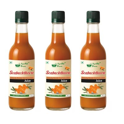 Ayurved Power Sea Buckthorn Juice | Himalayan Berry Rich in Omega 3, 6, 7, 9 | Vitamin C Boost | Vegan Health Supplement & Immunity Booster | 500ml (pack of 3)