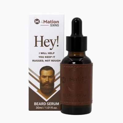 4Mation Skins Beard Shine Serum | 30 ml | Dermatologically Tested, Strengthening & Conditioning Beard Serum for Manageable, Polished Look | Nourishing Beard Oil for Smooth and Healthy Look | Fenugreek-Infused Beard Serum for Beard Strength, Softness