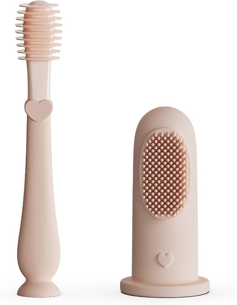 "3-in-1 Silicone Baby Toothbrush Set Gentle Finger Toothbrush for Newborn, Toddler Tongue Cleaner, Soft Oral Care Brush for Infants & Babies Non-Toxic, BPA-Free, Safe & Effective"