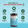 Ambrosia Harvest Pure Multiflora Honey 500gm Glass Bottle, HRMS & NMR Tested, Raw Natural Honey with No Sugar Adulteration, Unheated & Unprocessed, Curing Cough & Cold view 3