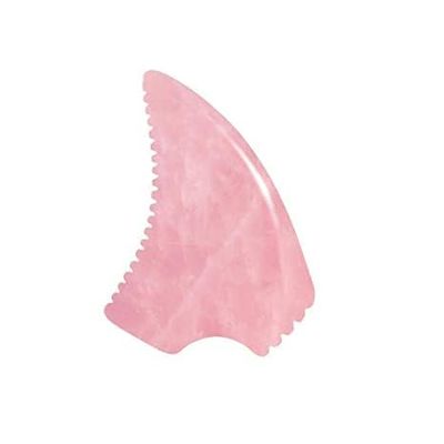 SS Murti Natural Gua Sha Face Massaging Tool | Certified Tooth Edge Designer Gua Sha for Face Massage, Toning, Sculpting and Shaping (Rose Quartz)