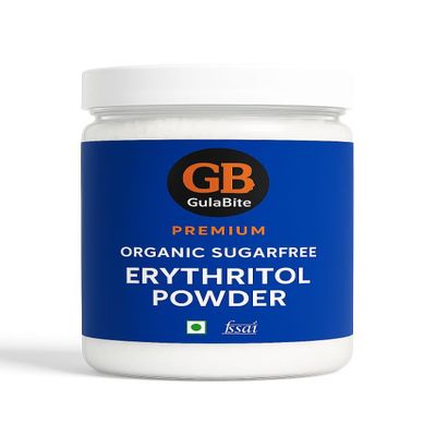 GulaBite Premium Organic Sugarfree Erythritol Powder, 350g, Low-Calorie Sugar Substitute, Diabetic-Friendly
