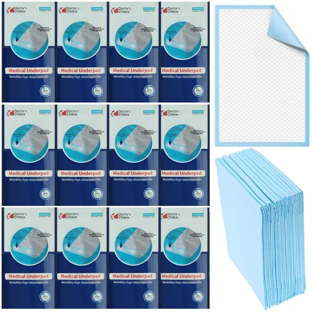 Dr Choice Underpads (Single Sheet 2 Packs) Economy Pack 90x60 Large Size for Adults Elders Patients Baby Bed. Leak Proof Incontinence Under Pads with 3D Gel Core for Super Absorbency Large 60x90