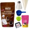 BOGATCHI Chocolate Whipping Cream Powder with 3 in 1 Choco Chips Kit | Rich, Creamy & Easy Dessert Mix | Ideal for Cakes, Pastries, Cupcakes & Toppings (200g Pack) view 1