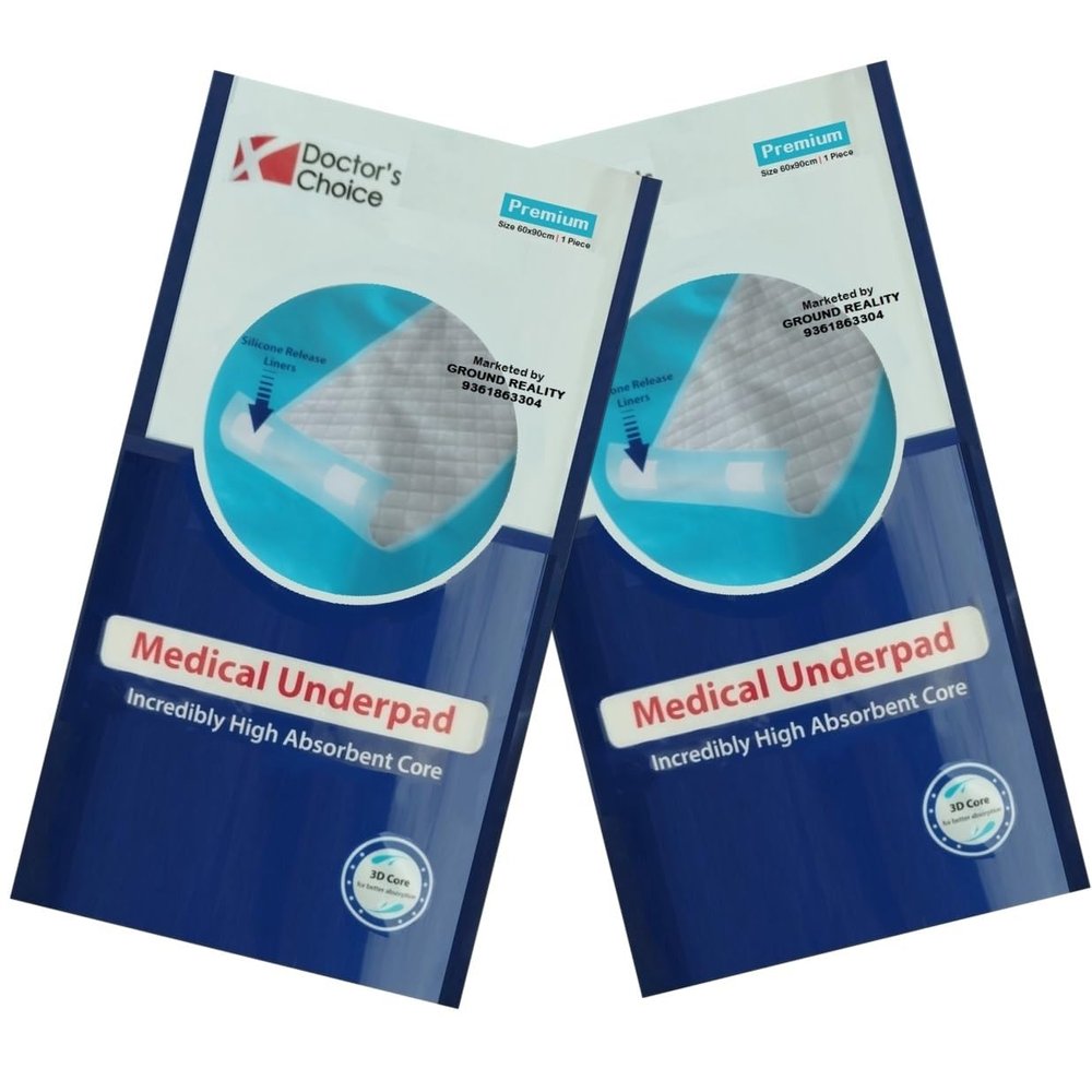 Dr Choice Underpad Diaper Changing Bed Pads for Adults Elders Baby with 3D Gel Core, 4 Fixing Non-Slip Tapes Superior Absorbency Incontinence Under pad Hypoallergenic (Single Sheet 2 Packs)