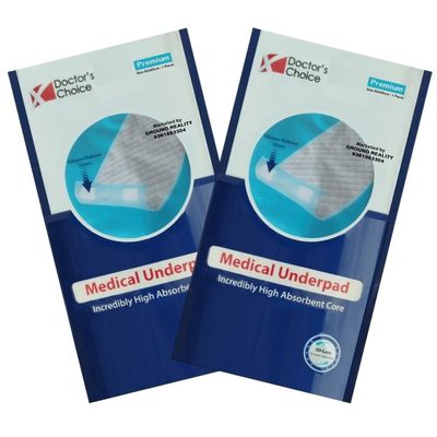Dr Choice Underpad with 3D Gel Core Diaper Changing Bed Pads for Adults Elders Baby with 4 Fixing Non-Slip Tapes Hypoallergenic Superior Absorbency Incontinence Under pad (Single Sheet 2 Packs)