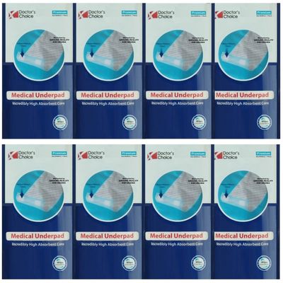 Dr Choice New 3D Core Disposable Underpad Bed Pad Diaper Changing Mat Urinary Pad for Adults Elder Patients Baby Kids with Non Slip Tape UnderPads Superior Absorbency (2 Single Sheet Packs)