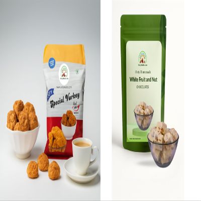 OotyMade.com Varkey Snacks in Fresh Pack of Big 1 KG Varki Cookies & Delicious 1kg White Chocolate & Fruit n Nut Gift Box - Perfect Birthday Chocolate Treat from Combo Of 2
