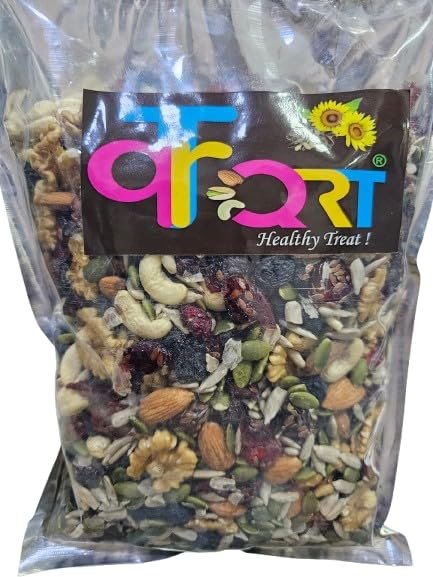QRT Premium Trail Mix, Mixed Nuts and Berries Breakfast Blend, Roasted Seeds and Dry Fruits, 1kg Pack