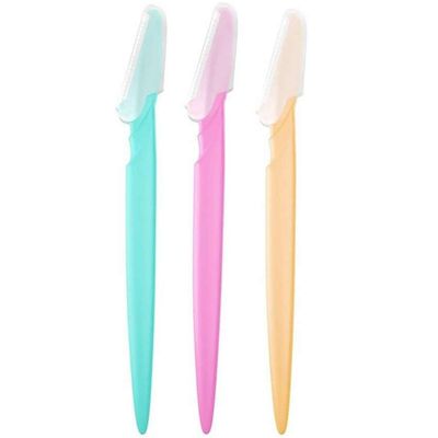 Facial Hair Removal Razors for Women, Eyebrow and Upper Lip Trimmer, Pastel Colors, Set of 3