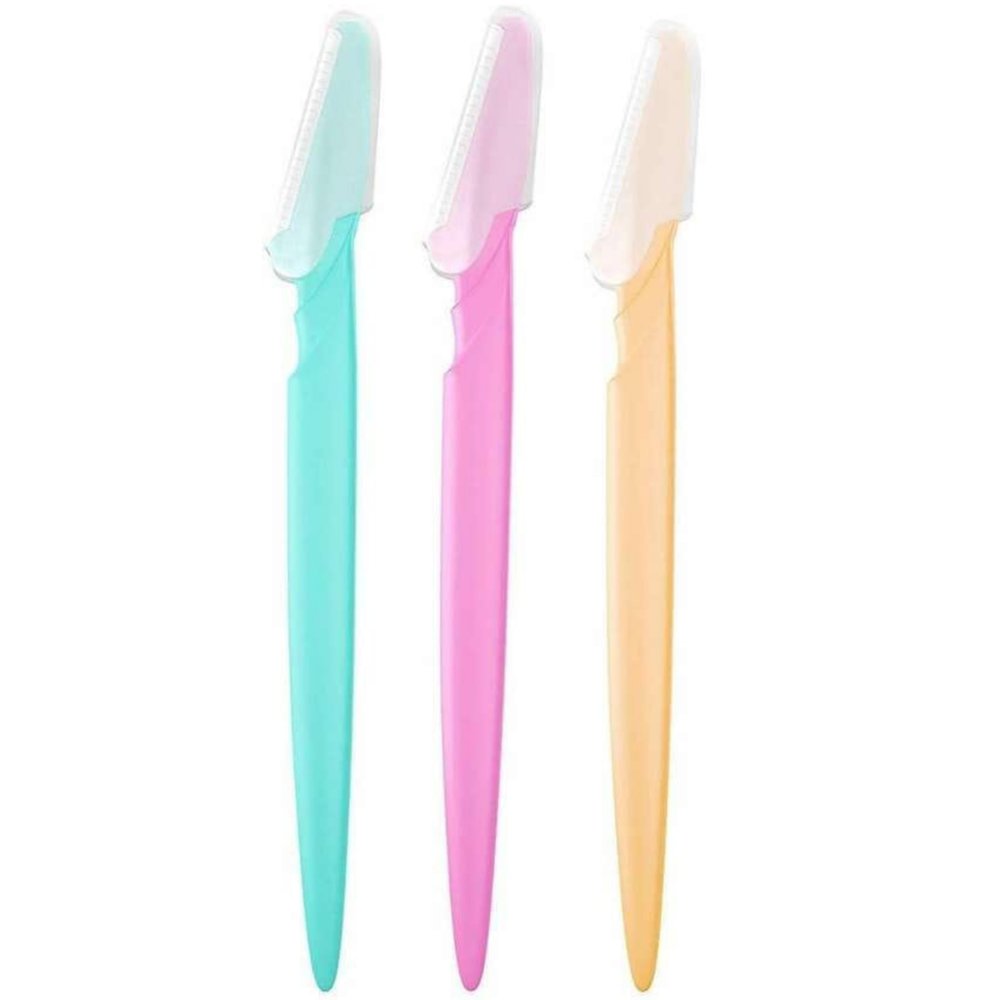 Facial Hair Removal Razors for Women, Eyebrow and Upper Lip Trimmer, Pastel Colors, Set of 3