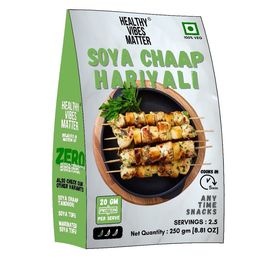 Healthy Vibes Matter Hariyali Soya Chaap Masala, Ready to Cook Spice Mix, Tasty Soya Chaap (pack of 2)