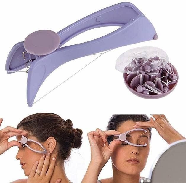 BRIVORA ENTERPRISE Eyebrow Face and Body Hair Threading and Removal System Tweezers for eyebrows, threading tool, threading machine for women, threading epilators for women (Purple)
