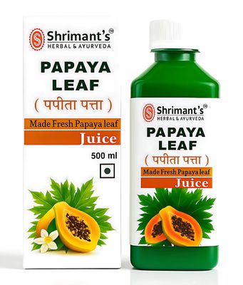 Papaya Leaf Juice 500ml | Pure Herbal Fresh Papaya Leaves Extract | Ayurvedic Immunity Booster & Platelet Support | Sugar-Free Natural Health Juice | Shrimants Papaya Leaf