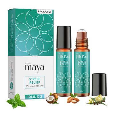 Aromatherapy Stress Relief Premium Roll On | 100% Pure Essential Oils | Reduces Stress, Anxiety, Low Mood, Irritation, Tension, Fatigue & Insomnia | Uplifts Mood, Revitalizes Mind, Promotes Peace & Positivity | Soothes Nerves, Boosts Relaxation & Sup