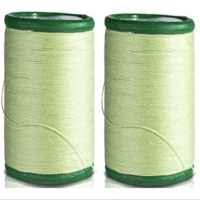 KITCHENSUTRA INDIA Organic Eyebrow Threading Thread 300m Spool | Professional Hair Removal Thread for Eyebrow Shaping, Facial, Upper Lip & Dermaplaning | Smooth Epilator Tool for Salon & Home Use (300 Metres, 2, count)
