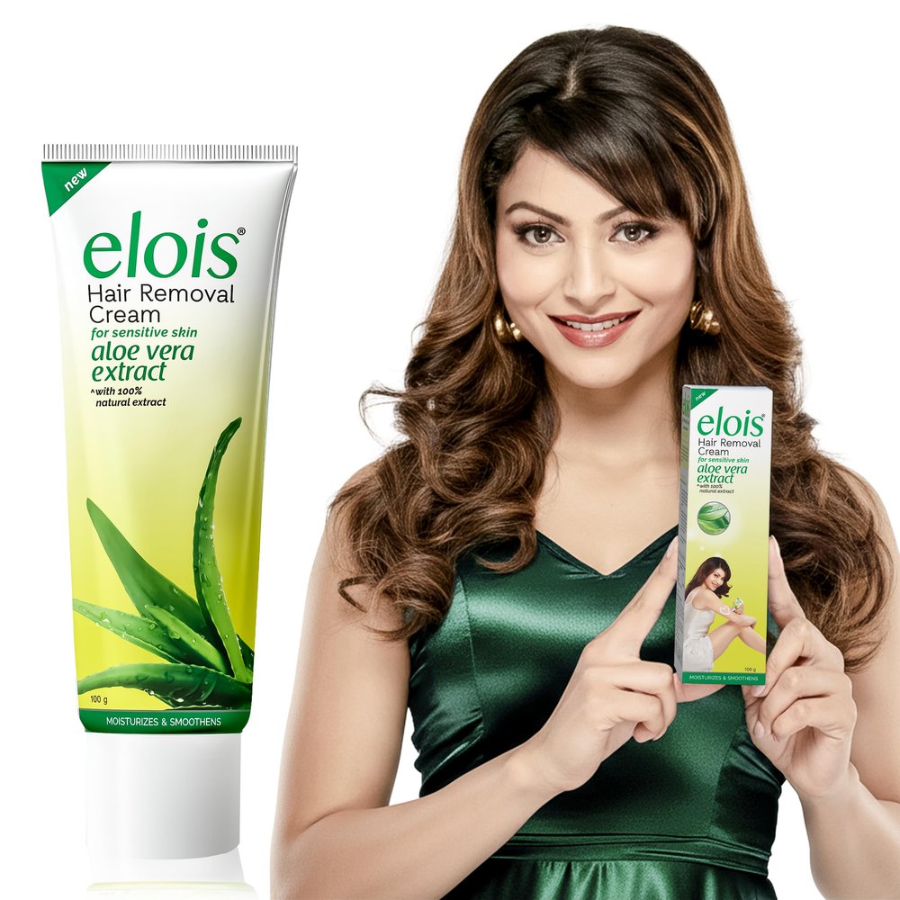 Elois Aloe Vera Hair Removal Cream For Woman 100g - Intimate Area Hair Remover - Suitable For Legs Bikini Line Underarms Arms Hands Private Parts - For Sensitive Area