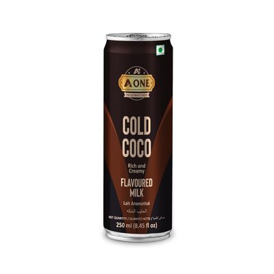 A One Rich & Creamy Chocolate Flavoured Milk - Ready-to-Drink Chilled Cocoa Beverage (250ml, Pack of 6)