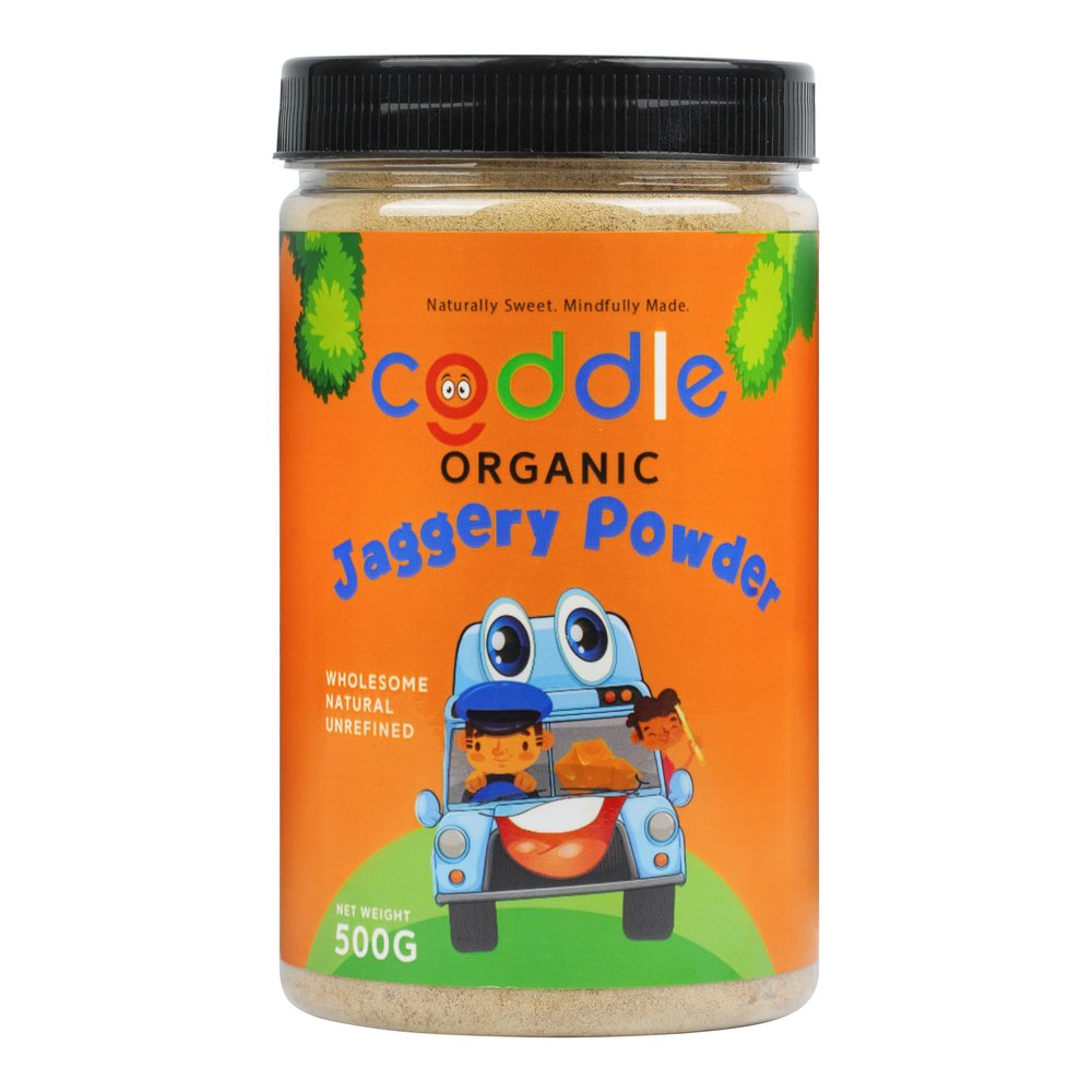 Coddle Organic India Jaggery Powder  500g | Certified Organic | No Chemicals | Organic Sugarcane | Rich in Iron, Zinc & Magnesium | Natural Sweetener for Tea, Coffee, Desserts & Christmas Baking | Healthy Sugar Substitute