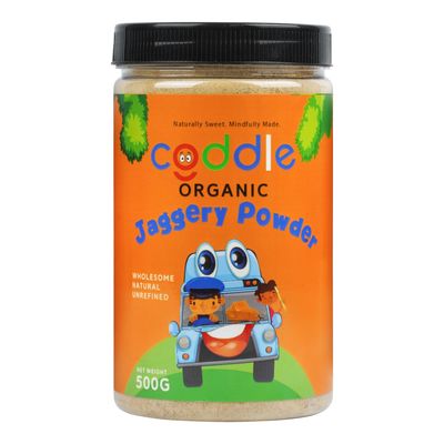 Coddle Organic Jaggery Powder 500g | Certified Organic | Natural Sweetener | No Chemical Treatment | Gluten Free | Rich in Iron, Zinc & Magnesium | Healthy Sugar Substitute