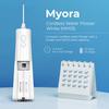 Myora Cordless Water Flosser MY03 for Teeth Cleaning with 300 ml Tank 4 Modes Custom Pressure Levels 1400 mAh Li-ion Waterproof 360 Nozzle Includes 2 Nozzles view 2