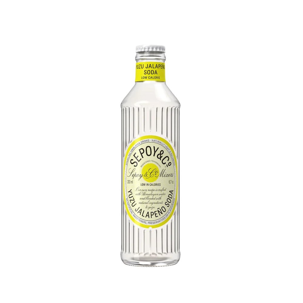 Sepoy & Co. Yuzu Jalapeo Soda, Picante Cockatil Mixer, Sparkling Mixer, Low Cal, 100% Natural, Best mixed with Tequila, Pack of 6 x 200ml (Pack Of 6)