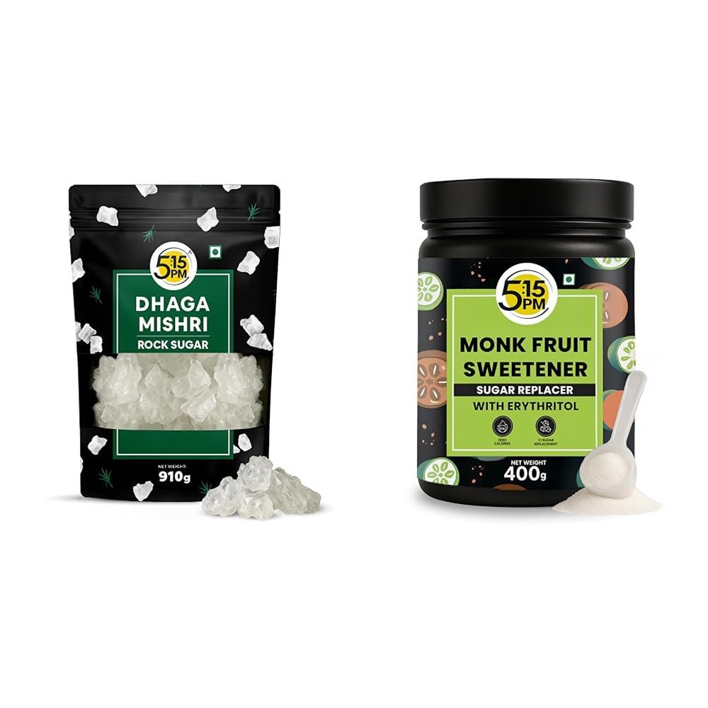 5:15PM Dhaga Mishri 910gm & Monk Fruit Sweetener Powder 400 g
