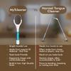 MyTCleaner Tongue Cleaner for Adults | Medical Grade Stainless Steel Tongue Scraper | Removes Bad Breath & Bacteria | Rust-Free | Dentist Recommended | Pack of 2 view 2