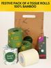 Kind of Earthy Bamboo Toilet Roll Festive Pack | Pack of 4 Eco-Friendly, Soft & Sustainable Tissues | Zero Plastic, Biodegradable & Skin-Safe | Unique Festive Gift Idea for Home & Family view 3
