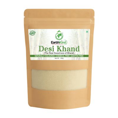 EARTHKIND Desi Khand Raw Sugar | Organic | Unrefined | Natural | Chemical-Free (450 grams)