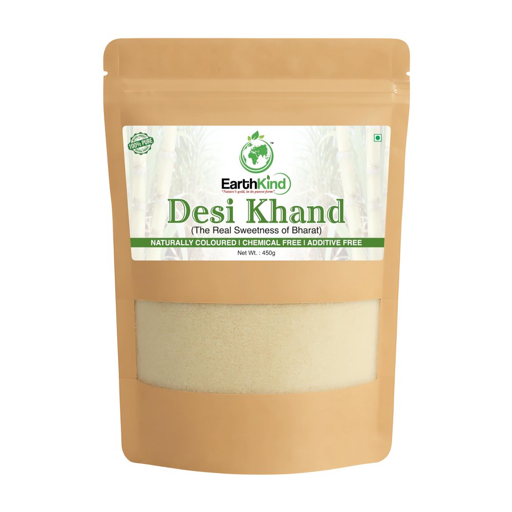 EARTHKIND Desi Khand Raw Sugar | Organic | Unrefined | Natural | Chemical-Free (450 grams)