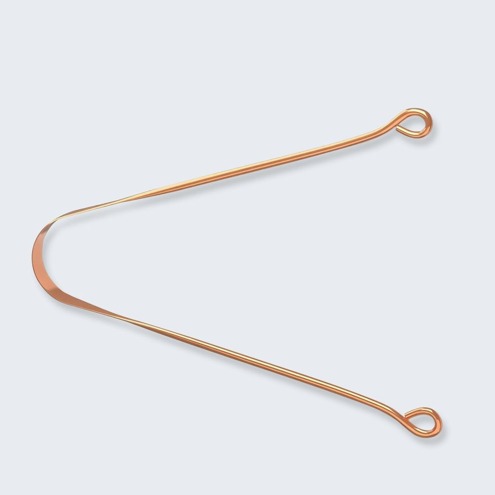 Gachwala Pure Copper Tongue Cleaner for Adults | Single Piece Tongue Scraper for Fresh Breath, Bacteria Removal & Oral Care | Eco-Friendly Reusable Design