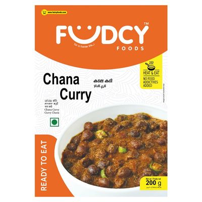 Fudcy Foods Ready to Eat Chana Curry 200g [Pack of 1]| Open Heat & Eat | No Added Preservatives & Chemicals | Japanese Retort Technology