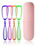 Fealtin Pack of 4 Tongue Cleaner with Travel Capsule Holder | Soft Tongue Scraper & Oral Care Tool | Portable Toothbrush & Toothpaste Storage Plastic Case for Fresh Breath & Dental Hygiene (4PCS + Capsule) view 1