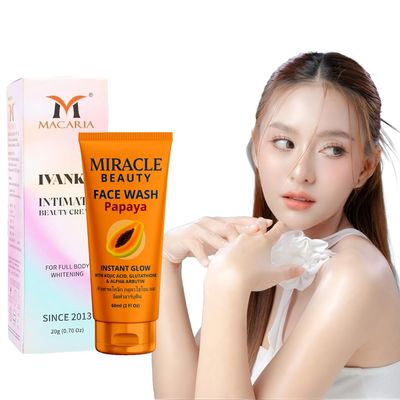 Ivanka Intimate Beauty Neck Whitening Cream For Full Body for Men With Papaya Instant Glow Face wash