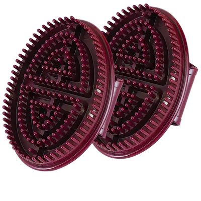 1Pcs Meridian Massage Brush, Meridian Brush for Belly Relaxation, Full Body Relaxation Dry Brush for Back & Belly, Handheld Ergonomic Massage Tool for Home & Salon Use 10x5 cm Brown PVC